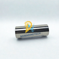 Side profile view of a high-tensile steel replacement pin for Carrier 5H reciprocating compressors, highlighting the polished, micro-ground surface finish.