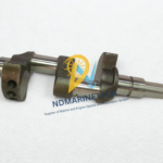 Angled view of Carrier 5H60 reciprocating compressor crankshaft with counterweights and drive end keyway
