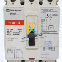 Full front view of an Eaton Cutler-Hammer HFWF3125L 125 Amps 3 Pole Industrial Circuit Breaker rated for 690V and 50/60Hz applications.
