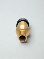 Top-down view of the G 3/8 inch threaded inlet of the Ashland Drew Marine oxygen backfire valve.