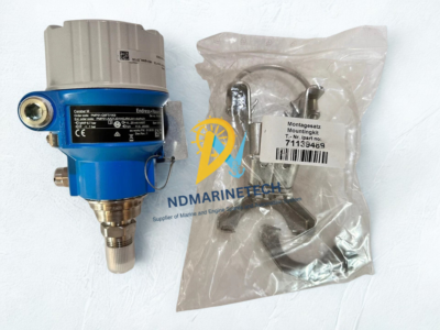 Endress+Hauser Cerabar M PMP51 Pressure Transmitter with Mounting Kit Endress-Hauser Cerabar M PMP51-Q9F7-1K9 pressure transmitter alongside an original bagged mounting kit assembly with part number 71139489.