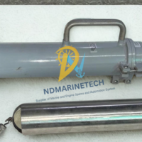 Portable gas-tight Honeywell Enraf Tanksystem HERMetic Sampler GT4 with a 1.8-liter stainless steel sampling bottle, tape winding mechanism, and deck valve mounting flange.