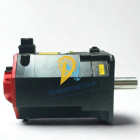 Side profile of FANUC A06B-0269-B400 AC Servo Motor featuring the straight drive shaft and DC 24V brake sticker.