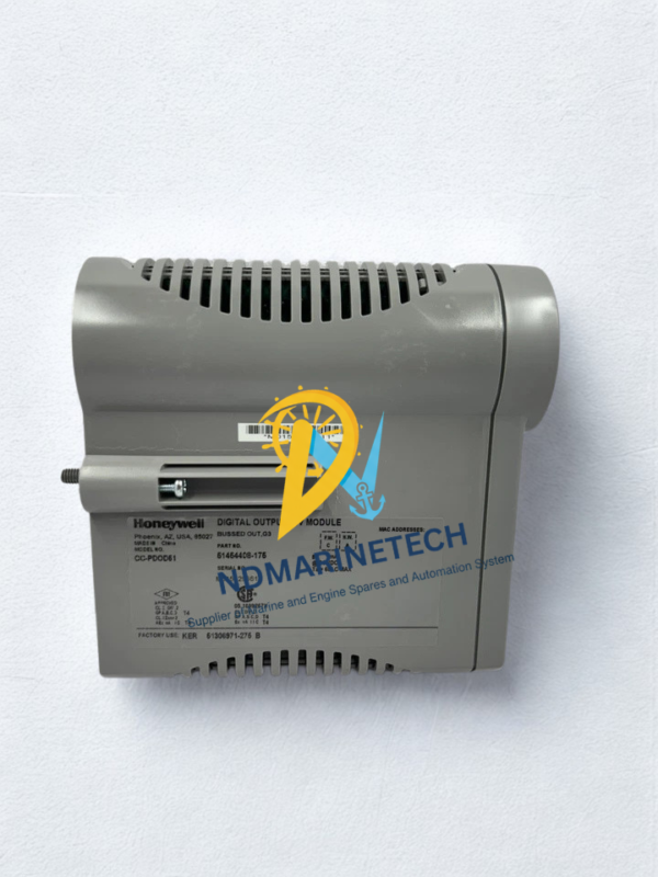 Honeywell 51454408-175 Module Technical Label and Certifications Honeywell CC-PDOD51 51454408-175 technical side specification label with ATEX and factory markings.