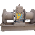 Jung-A Marine ACC accommodation ladder winch assembly with twin wire rope drums and central gear housing.