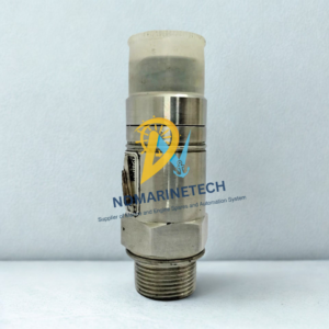 Liebherr 692837214 Genuine Industrial and Marine Pressure Sensor Full view of Liebherr 692837214 heavy-duty stainless steel hydraulic pressure sensor with threaded connection