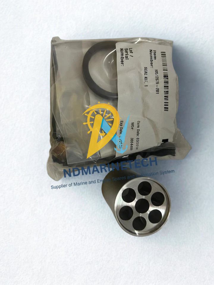 NOV Shaffer 7401935 Repair Kit Genuine NOV Shaffer 7401935 repair kit sealed in original OEM packaging alongside a precision-machined stainless steel multi-port SPM valve component for marine and offshore drilling applications.