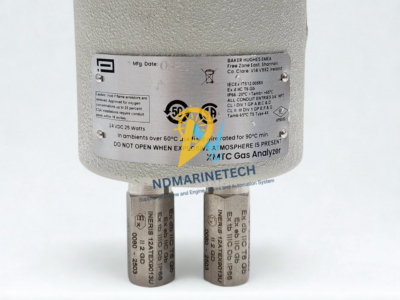 Panametrics XMTC Gas Analyzer Technical Nameplate Specs Panametrics XMTC gas analyzer explosion proof nameplate showing electrical ratings and certification details by NDMARINETECH.