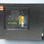 Full frontal view of the Potter 5150357-01-D Releasing Control Panel with high-visibility warning labels, navigation buttons, and system reset controls.
