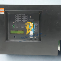 Full frontal view of the Potter 5150357-01-D Releasing Control Panel with high-visibility warning labels, navigation buttons, and system reset controls.