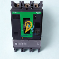 Front view of Schneider Electric ComPacT NSX630N 3-pole 630A molded case circuit breaker with green faceplate.