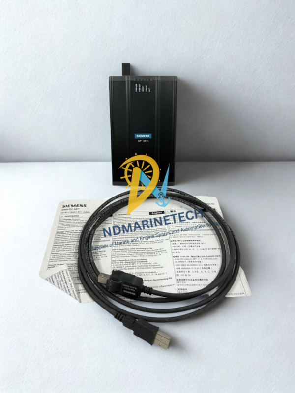 Complete Siemens CP 5711 PROFIBUS MPI USB Adapter Kit with Connection Cable. Siemens 6GK1571-1AA00 CP 5711 communication processor kit including industrial USB cable and printed manual.