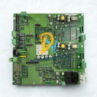 Full top-down view of the Siemens FCI2017-U1 main fire alarm control board assembly, detailing various integrated circuits, relays, terminal blocks, fuses, and electronic components.