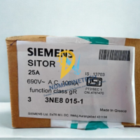 Vertical top-down view of the Siemens SITOR 3NE8015-1 semiconductor fuse displaying the NH000 form factor and certification logos.