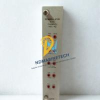 Control panel of the Sperry Marine Dual Channel 400 Hz Demodulator featuring test points for Channel 1 and 2 IN/OUT and 115 VAC Excitation.