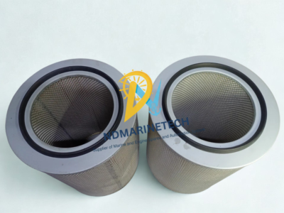 Tamrotor Marine Compressor NT7204 Inlet Filter - Top Gasket View Tamrotor Marine compressor NT7204 inlet filter set of 2 pieces showing top rubber sealing gaskets and inner mesh lining.