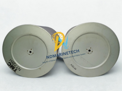 TMC NT7204 Marine Compressor Filter - Stamped Base View Bottom view of TMC NT7204 air intake filters showing the metallic closed end caps with stamped part numbers.