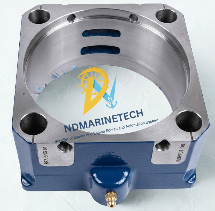 WICHMANN AX Water Jacket(1) Heavy-duty blue WICHMANN AX water jacket showing the precision-machined internal bore, O-ring sealing grooves, and mounting bolt holes for marine diesel engines.