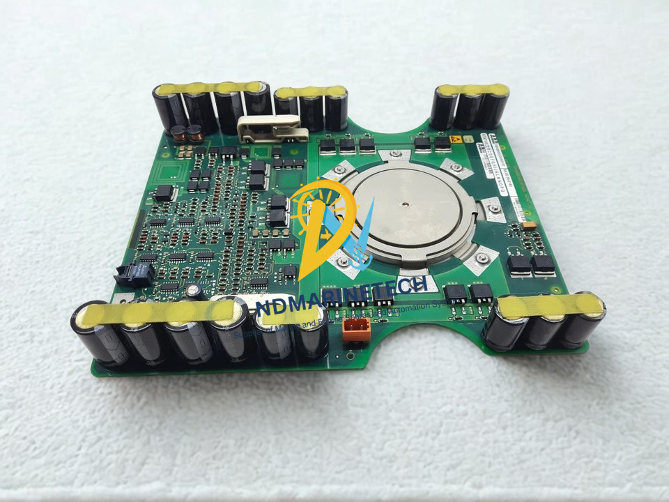 ABB 3BHB003230R0101 IGCT Module(1) ABB 3BHB003230R0101 5SXE 05-0152 IGCT module drive card showing integrated power semiconductors, capacitor banks, and circuit board layout.