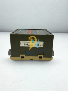 ABB GJR5252300R0101 Part Number Label Side profile showing label and part number for ABB GJR5252300R0101 controller