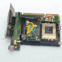 Top down view of ADS TEC AXIOMKC DZ-LP-42335D industrial main board DZ-PCKO-02054-0/A with CMOS battery and golden edge connector.