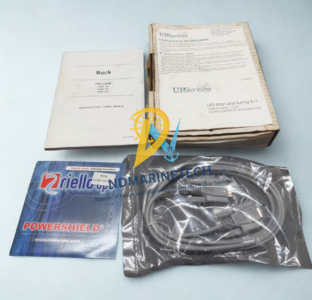 Advance Electrical RTD On-Line UPS Accessories, Manual, and Datasheet kit User manual, Powershield 2 software, serial cable, and warranty box for Riello UPS Manufacturing Rack On-Line 1500VA system.