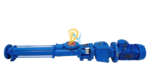 Side view of BPI 16DNL1 single screw pump and Motive motor assembly.