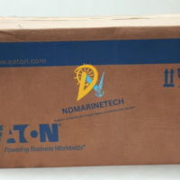 Genuine Eaton L-Frame circuit breaker cardboard packaging box featuring the Eaton Powering Business Worldwide logo.