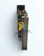 Rear multi-pin female terminal strip connector interface of an Endress and Hauser FMX 570 level transmitter for 19-inch Monorack rack installation.