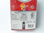 Close-up of Honeywell S05010 MS7505B2030 direct coupled actuator technical label showing 5 Nm torque rating, 24 Vac/dc voltage, IP54 rating, and wiring modes.