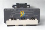 Front terminal view of Schneider Electric Telemecanique LX1FG380 contactor coil showing A1 A2 wiring diagrams and 380-400V 50Hz 460-480V 60Hz technical ratings.