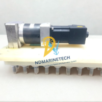 Full side view of the Lenze MCS 06C41 servo motor coupled to a Neugart PLE 80 planetary gearbox on a white mounting rail