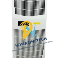 Front face overview of the white nVent HOFFMAN G521246G050 SpectraCool enclosure air conditioner featuring the upper and lower ventilation air intake grilles.