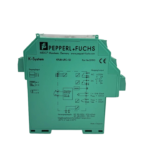 Pepperl+Fuchs KFU8-UFC-1.D frequency converter side panel showing wiring diagram and technical specifications part number 231195.