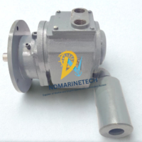 Side view of a grey SHIN MYUNG SM-15P-1000 marine air motor featuring dual top pneumatic ports and attached cylindrical exhaust silencer muffler.