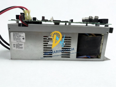 Simplex 4100-5102 XPS Power Supply Label and Components Simplex 4100-5102 XPS Expansion Power Supply 220-240V side view showing technical label specification plate and internal transformer.