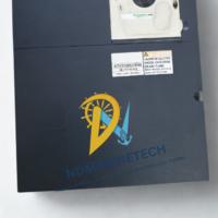 Front control panel view of Schneider Electric ATV312HU75N4 7.5kW 10HP variable frequency drive with display interface.