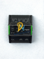 Top-down layout of Schneider Electric SmartX AS-P SXWASPXXX10001 automation controller highlighting RS-485 serial pinouts, status LEDs, and LonWorks TP-FT fieldbus terminals.