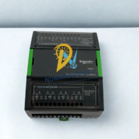 Top view of Schneider Electric SmartX UI-8/AO-4 SXWUI8A4X10001 controller module showing wiring diagrams for analog outputs and universal inputs