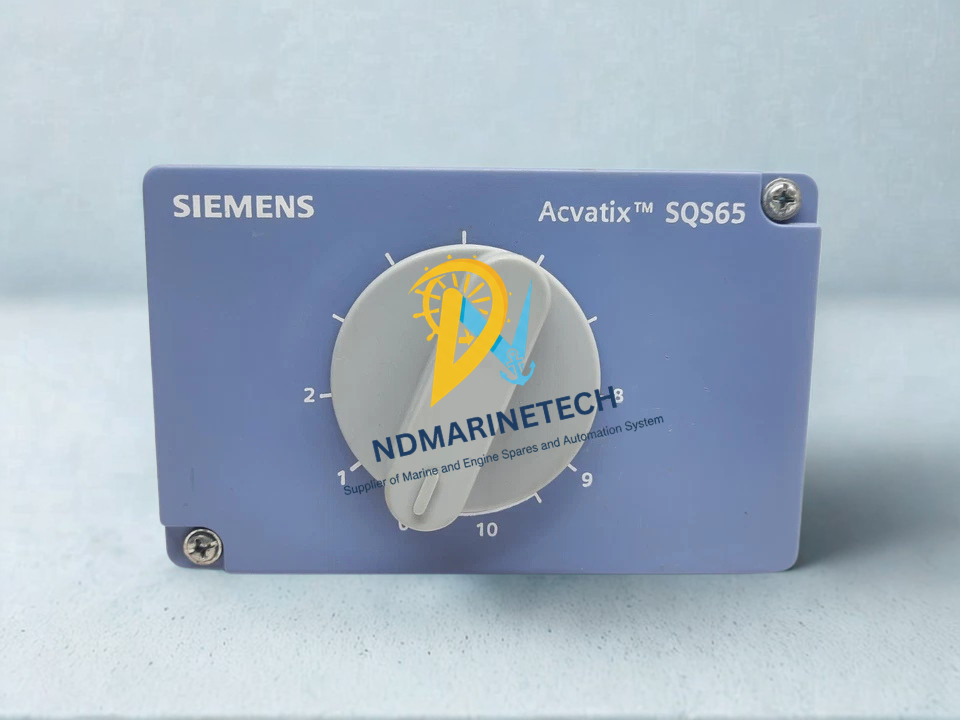 Siemens ACVATIX SQS65 Actuator Top view of Siemens Acvatix SQS65 actuator featuring the manual override control knob and position indicator scale numbered 1 to 10
