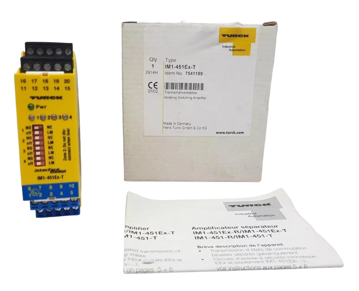 TURCK IM1-451EX-T(3) TURCK IM1-451Ex-T 7541189 4-channel isolating switching amplifier with original box and manual
