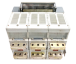 Rear copper busbar terminals and contact cluster of a 3-pole ABB SACE Emax E3N32 3200A switchgear breaker