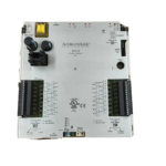Close-up top-down view of the Automated Logic M0320 panel featuring universal input mappings and compliance markings.