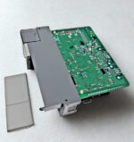 Side angle view of the Allen-Bradley 1747-L542 SLC 500 processor module with cover removed.