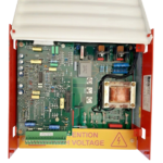 Top internal layout of Bentec Minisemi 380 printed circuit board and high voltage terminal blocks.