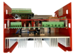 Front view of Bentec Minisemi 380 Field SCR module showing internal circuit boards, terminals, and heatsink base.