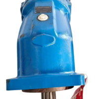 Bosch Rexroth AA2FM180 axial piston hydraulic motor showing the splined drive shaft and blue housing.