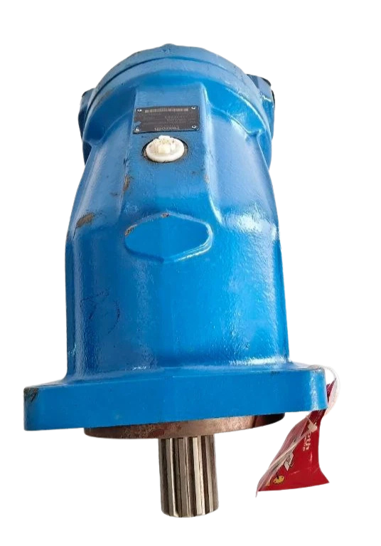 Bosch Rexroth AA2FM180 Hydraulic Motor Bosch Rexroth AA2FM180 axial piston hydraulic motor showing the splined drive shaft and blue housing.
