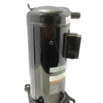 Copeland ZP91KCE-TFD-950 460V 3-Phase scroll compressor full body view with terminal box and mounting feet