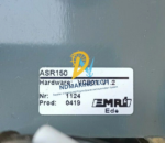 Product identification label on EMRI ASR150 VCB01 V1.2 showing serial and production numbers